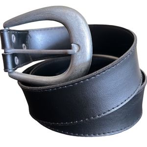 Black belt women’s with muted silver buckle B13‎